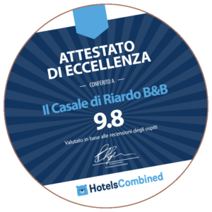 Il Casale di Riardo. Attestato di eccellenza Hotels Combined.